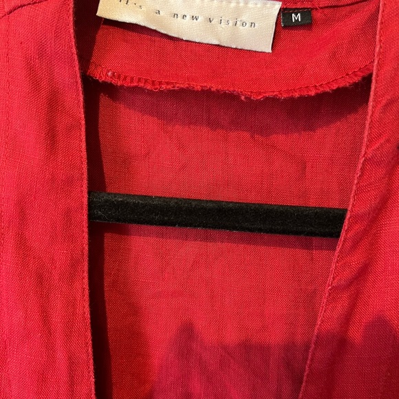 Its a new vision medium red linen oversized blazer/ blouse…. - Picture 5 of 9